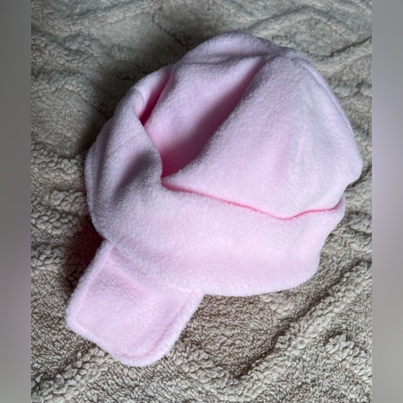 Baby Girl Nike Hat & Mittens - Light Pink & White Fleece Winter Set, Size 12-24M - Picture 4 of 7